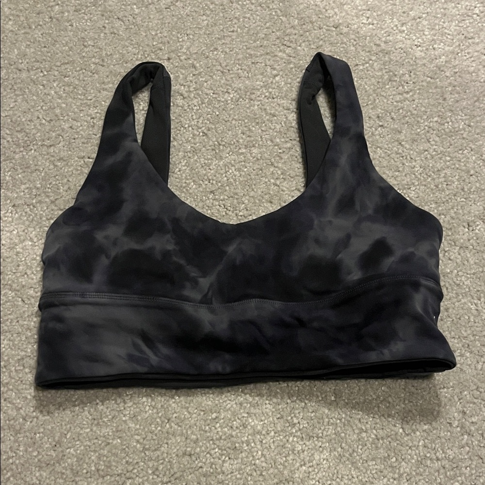 Lululemon Athletica Black Patterned/Grey Reversible Sports Bra